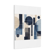 Navy Geometric Triptych Composition Wall Art & Canvas Print