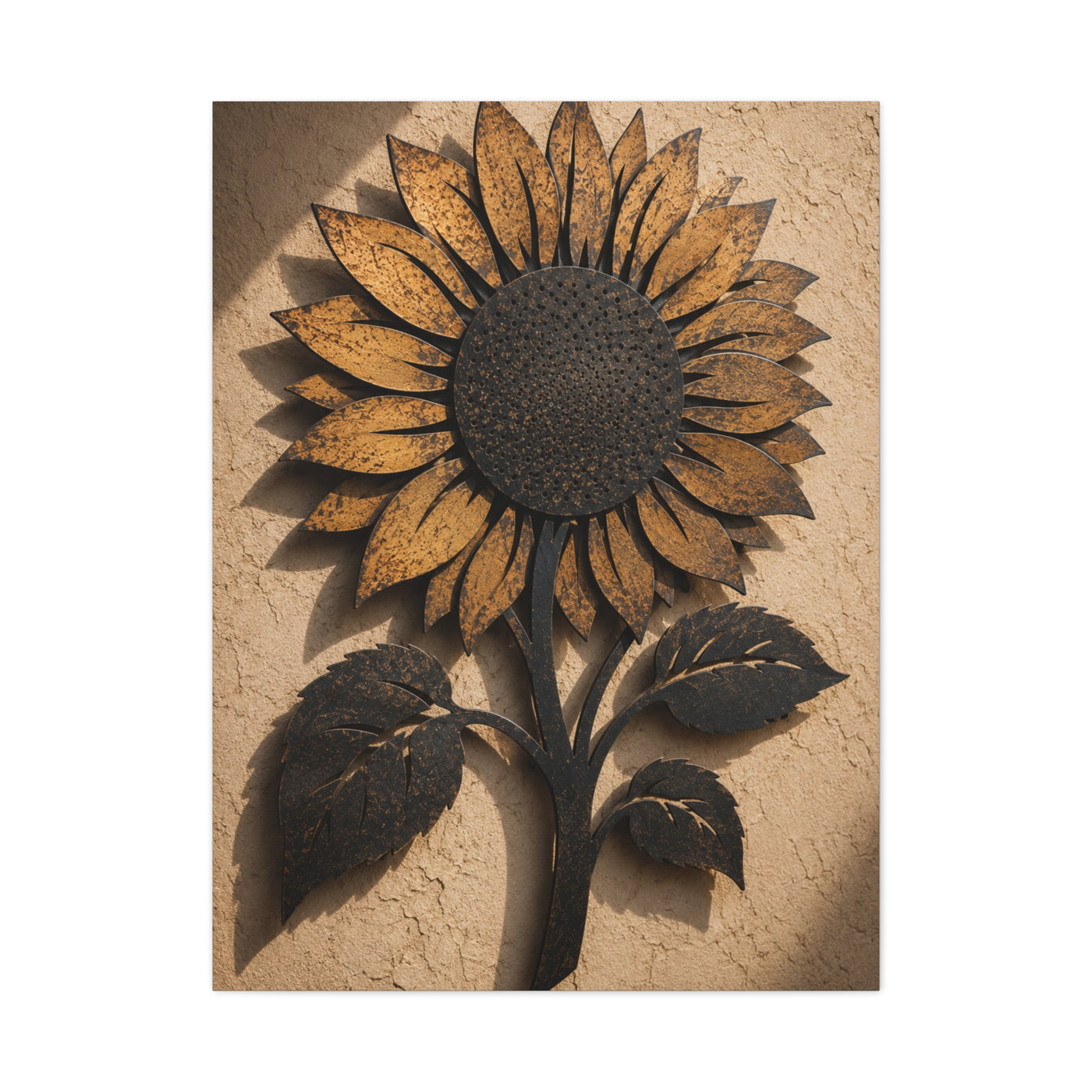 Rustic Iron Sunflower Wall Sculpture Wall Art & Canvas Print