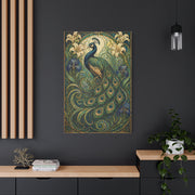 Art Nouveau Ornamental Peacock Garden Wall Art & Canvas Print