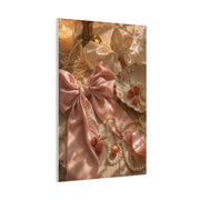 Coquette Silk Bow & Pearl Still Life Wall Art & Canvas Print