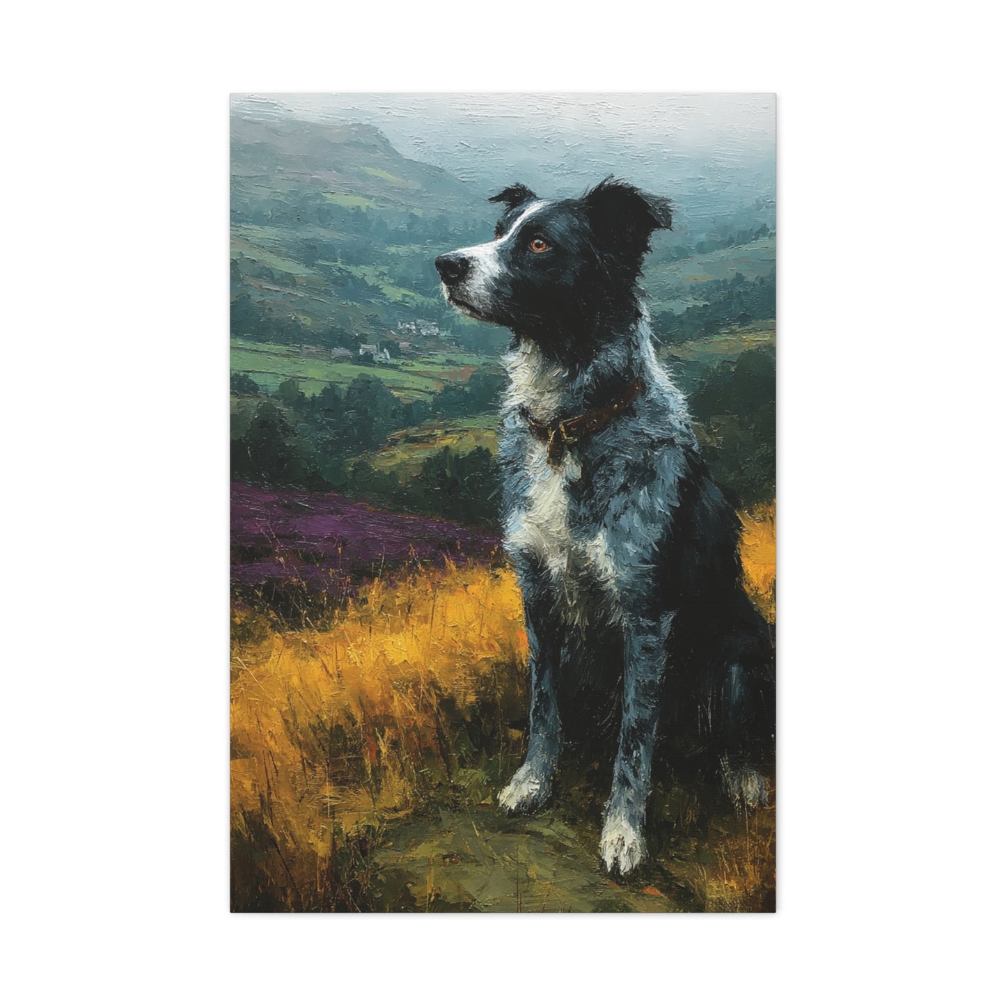 Border Collie Highland Landscape Wall Art & Canvas Print