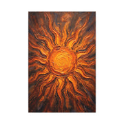 Fiery Impasto Sunburst Painting Wall Art & Canvas Print
