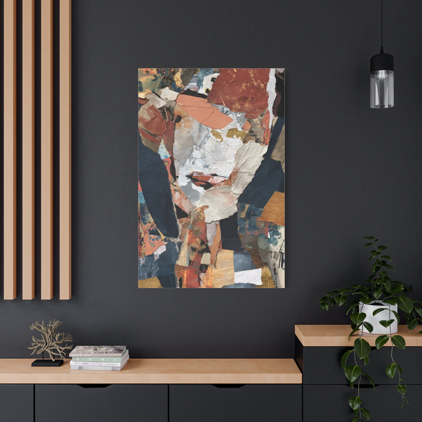 Contemporary Mixed Media Collage Abstract Wall Art & Canvas Print