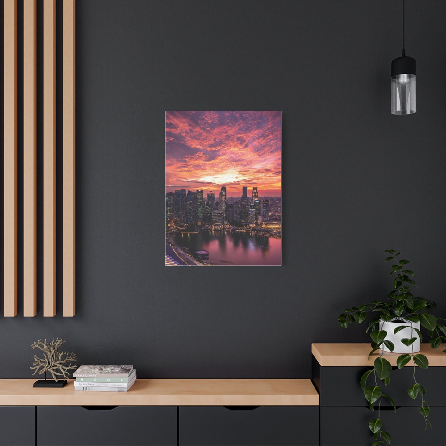 Singapore Skyline Sunset Reflections Wall Art & Canvas Print