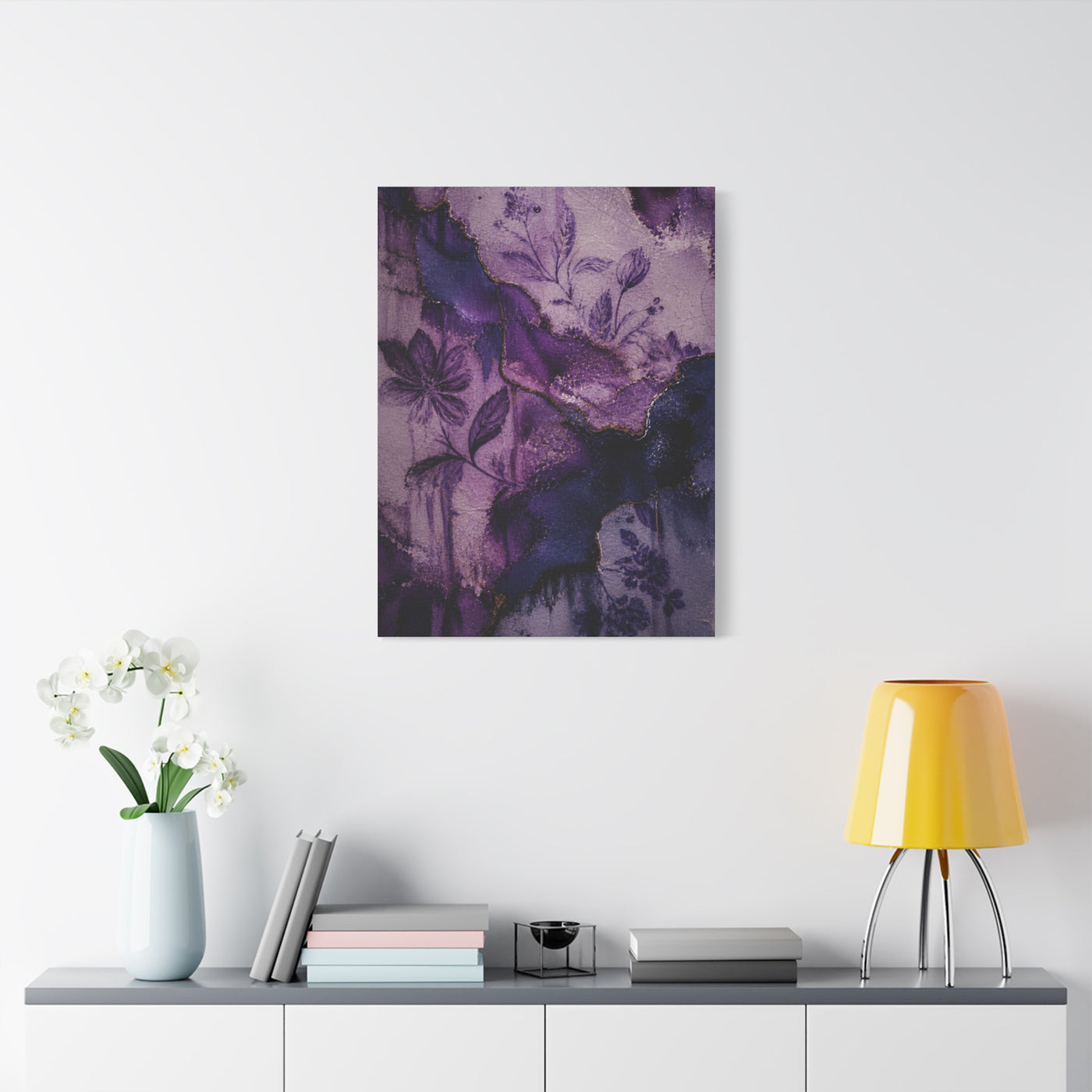 Purple Botanical Ceramic Texture Wall Art & Canvas Print