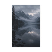 Misty Mountain Lake Reflection Wall Art & Canvas Print