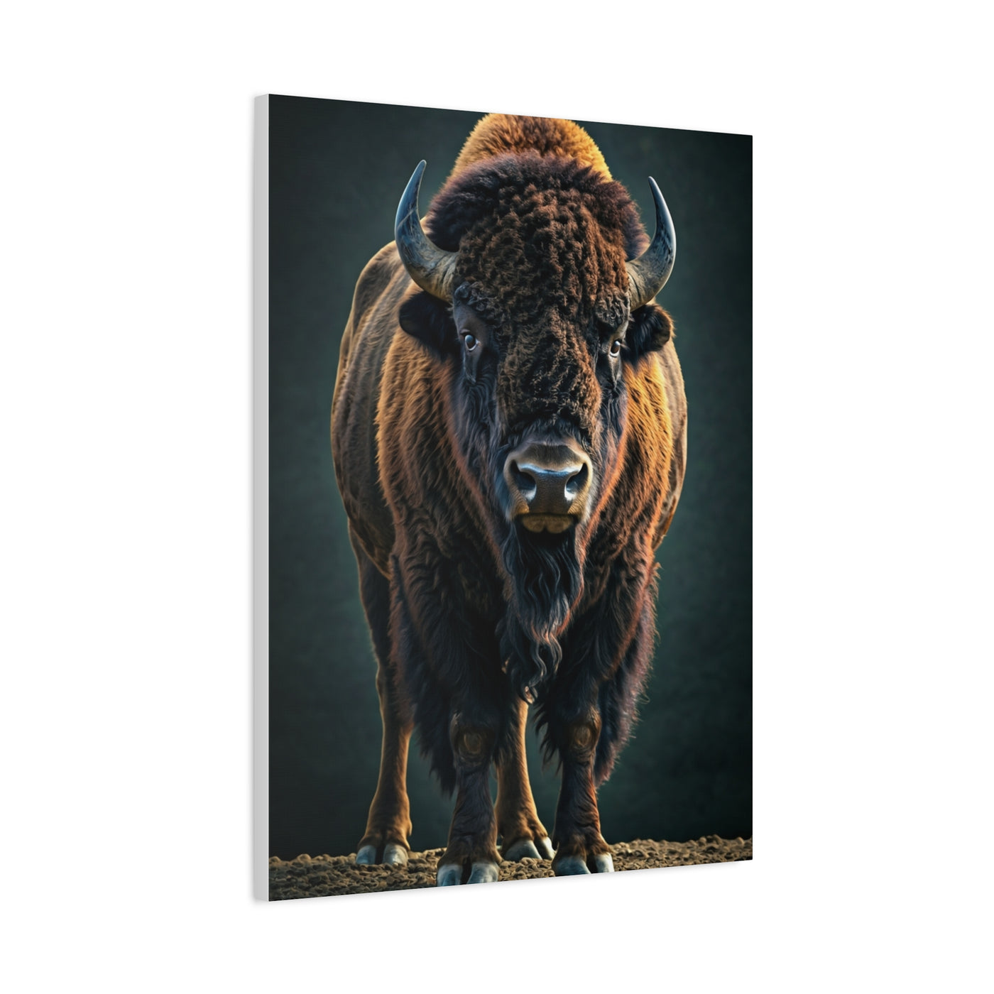 American Bison Emerging from Dust Prairie Wall Art & Canvas Print