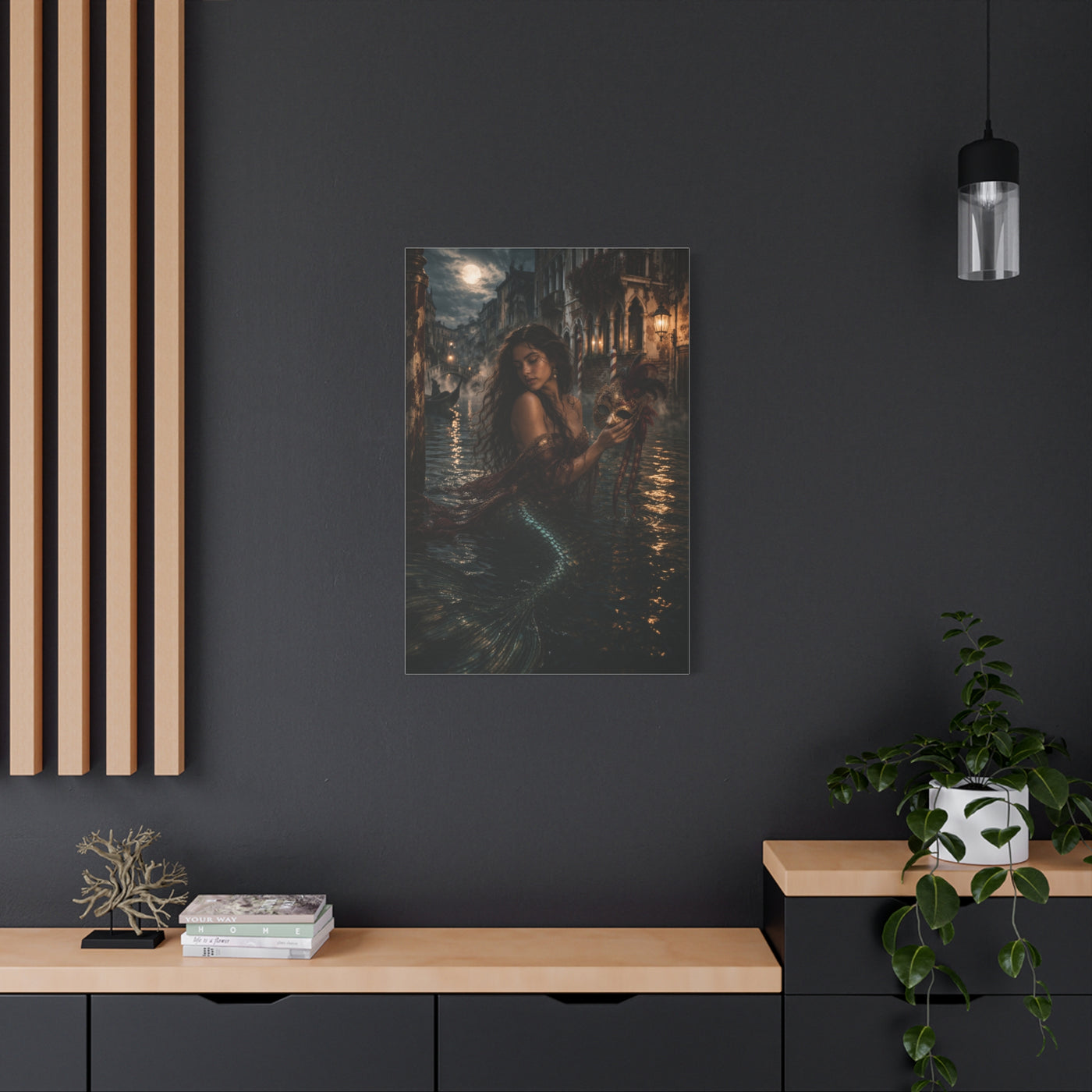 Venetian Moonlight Mermaid Mystery Wall Art & Canvas Print