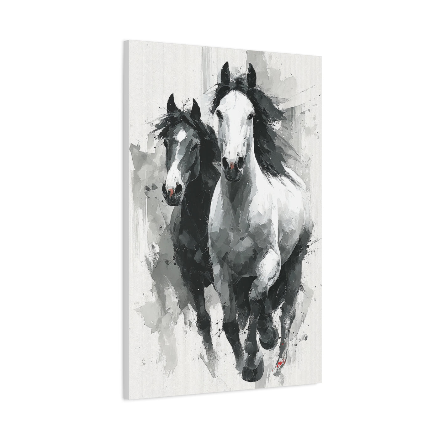 Monochrome Running Horses Abstract Wall Art & Canvas Print