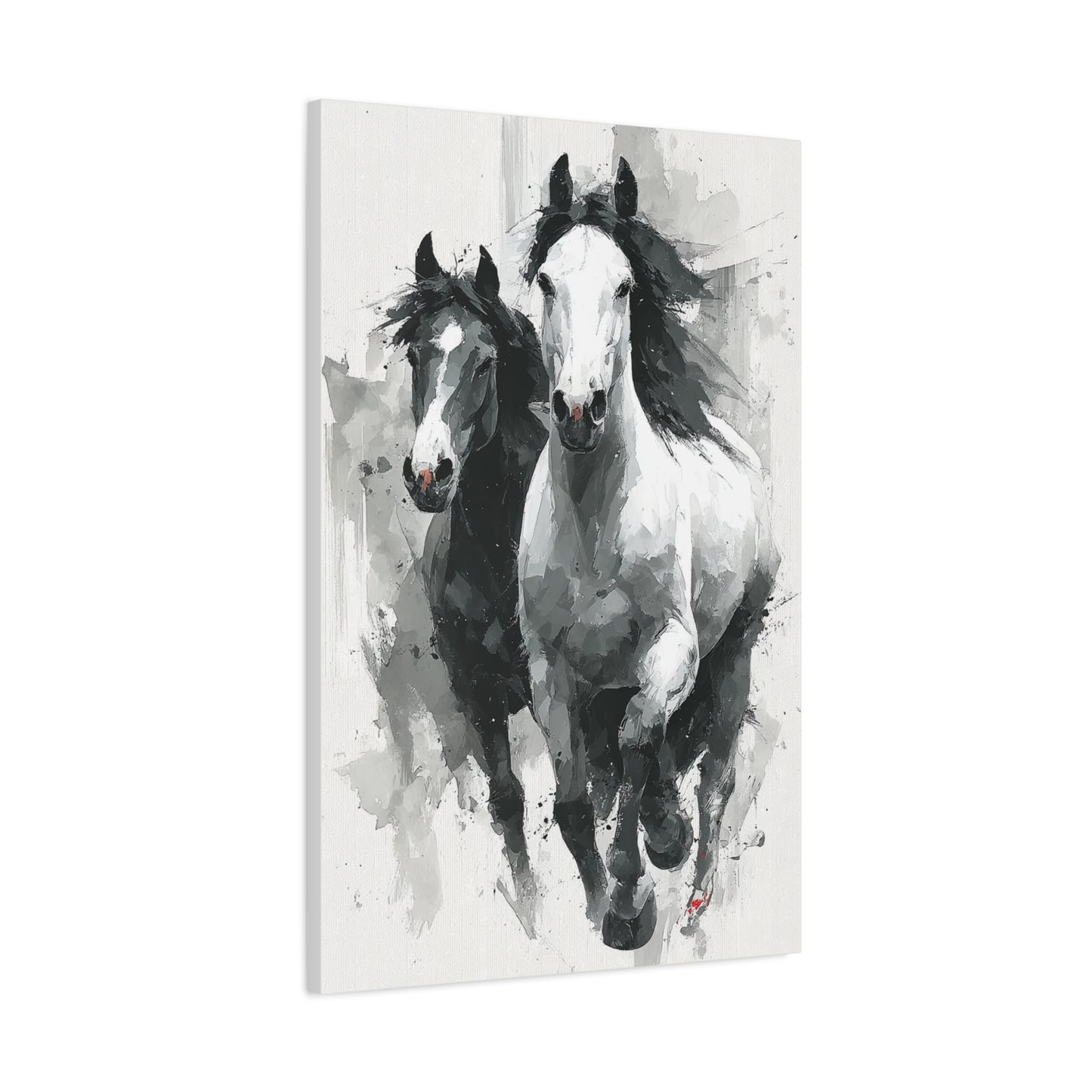 Monochrome Running Horses Abstract Wall Art & Canvas Print