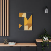 Mid-Century Geometric Mustard Composition Wall Art & Canvas Print