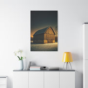 Winter Twilight Barn Landscape Wall Art & Canvas Prints