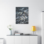 Thick Impasto Oil Mountain Stormscape Wall Art & Canvas Print