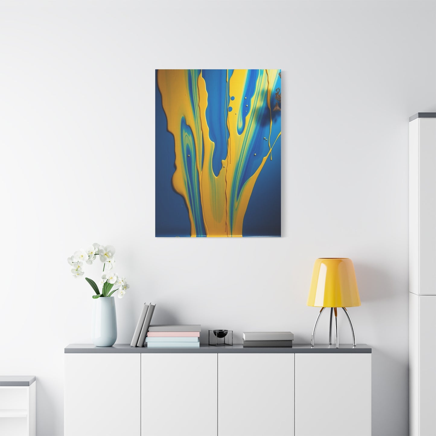 Blue & Yellow Art Premium Gallery Wall Art & Canvas Print