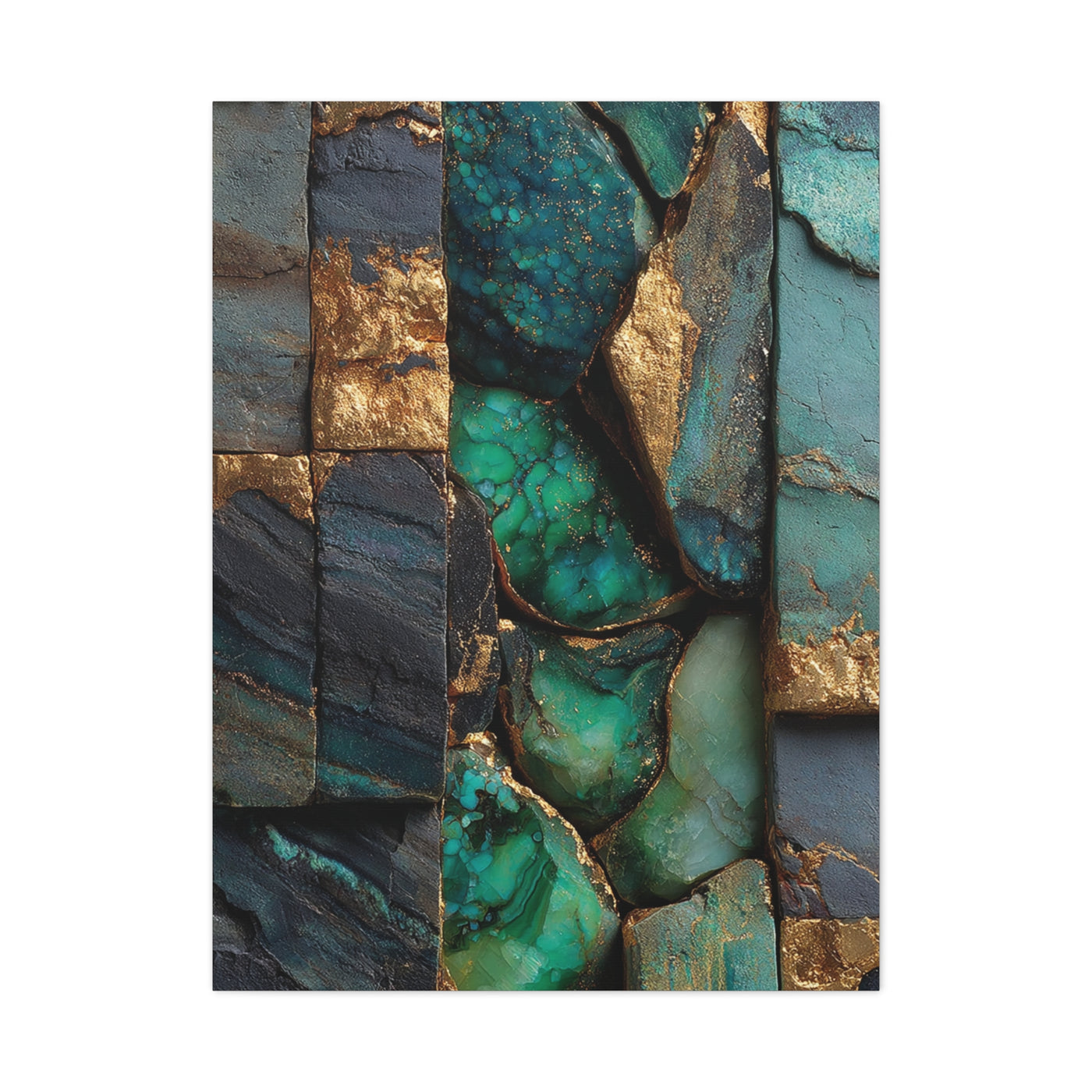 Emerald Stone Abstract Luxe Wall Art & Canvas Print