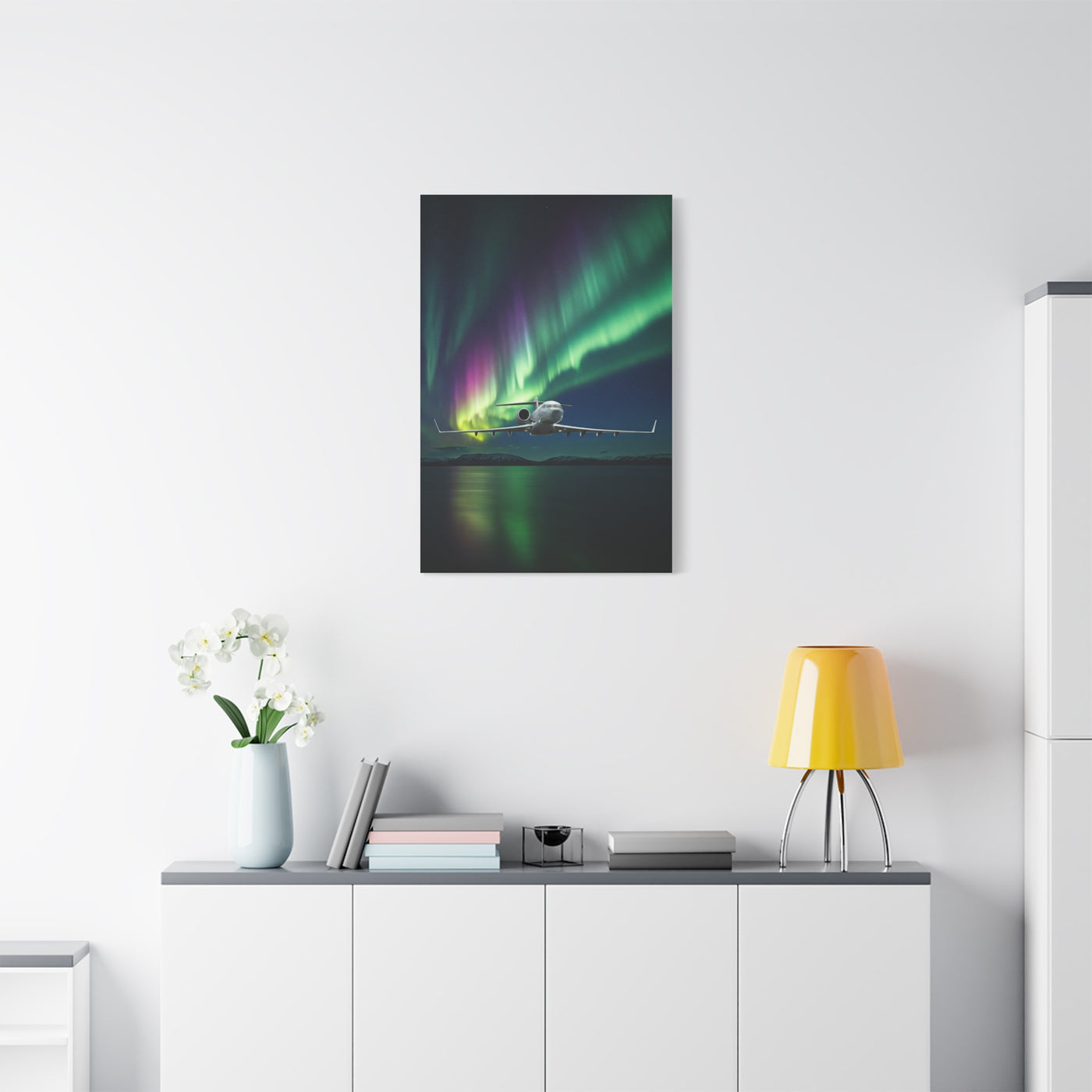 Northern Lights Jet Flight Wall Art & Canvas Prints
