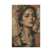 Mixed-Media Feminine Portrait Collage Wall Art & Canvas Print