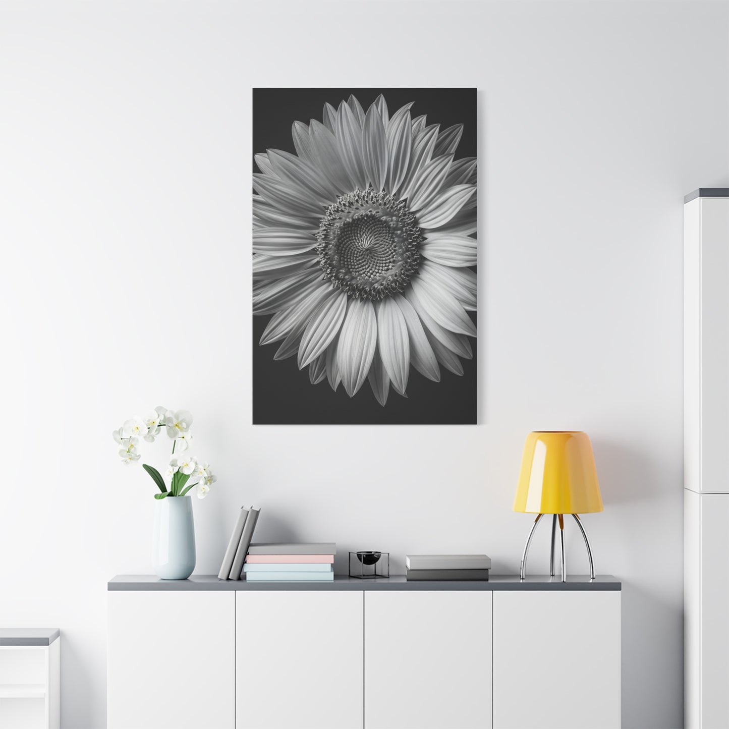 Velvet Orchid Bloom in Monochrome Wall Art & Canvas Prints