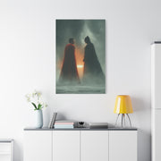 Batman vs Superman Foggy Standoff Poster Wall Art & Canvas Print