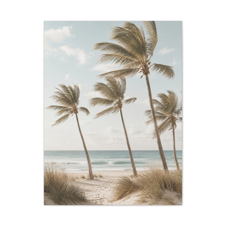 Coastal Palm Breeze Minimal Trees Wall Art & Canvas Print