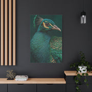 Regal Emerald Peacock Portrait Wall Art & Canvas Print