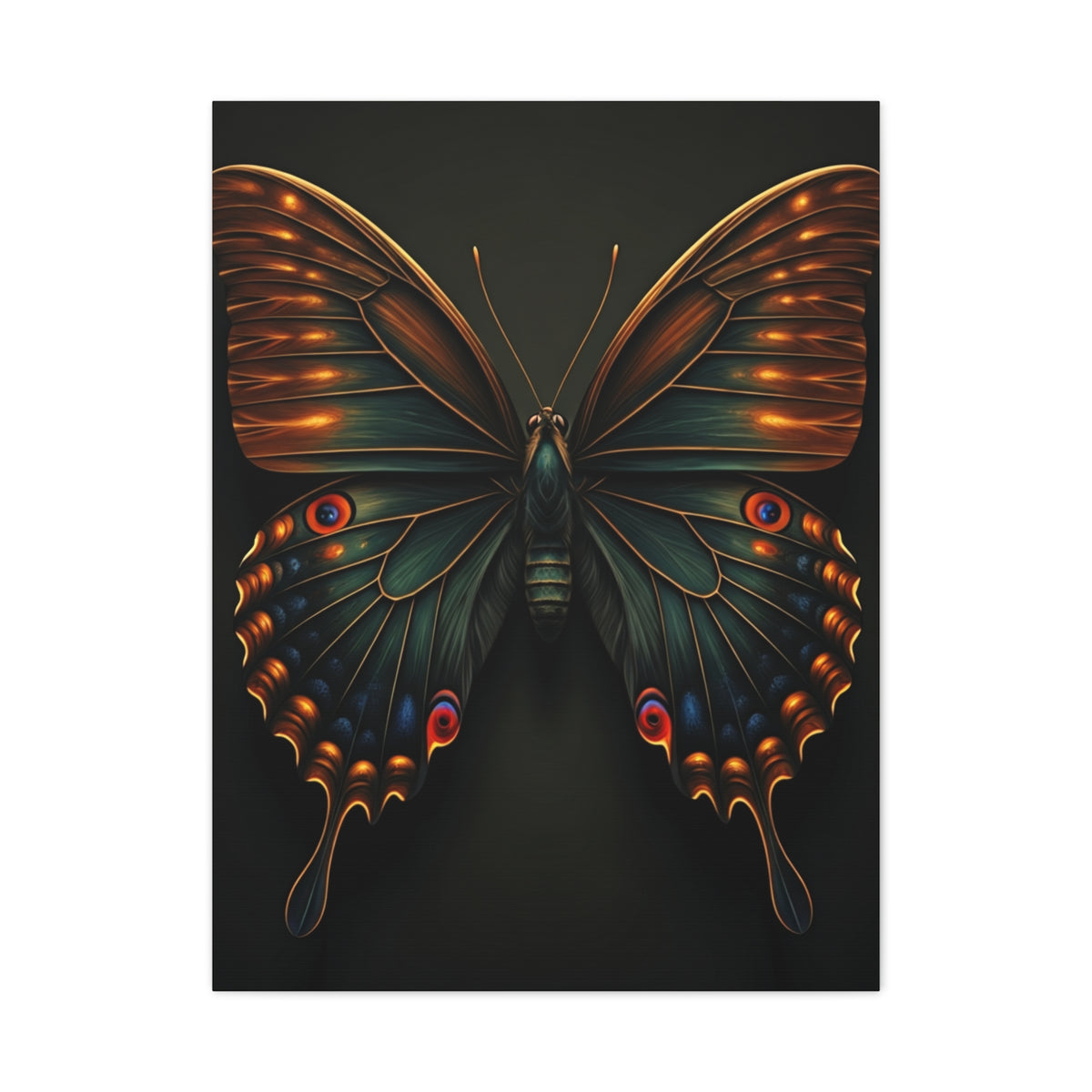 Peacock Pattern Butterfly Portrait Wall Art & Canvas Prints