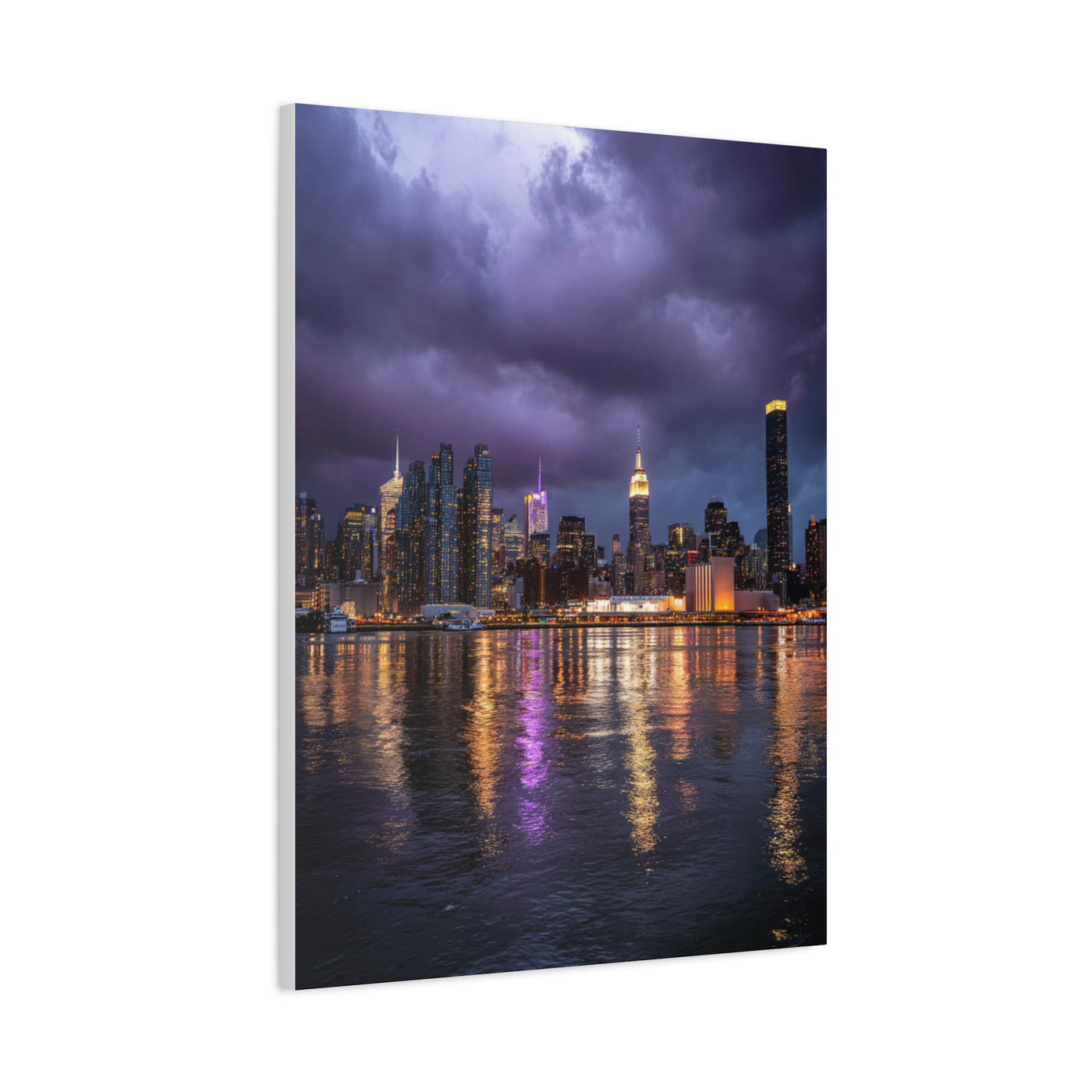 New York Skyline Rainstorm Reflections Wall Art & Canvas Print
