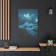 Storm Waves Crashing Against Rugged Coastal Rocks Wall Art & Canvas Print