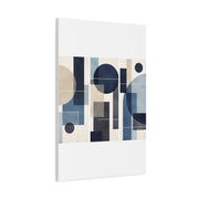 Navy Geometric Triptych Composition Wall Art & Canvas Print
