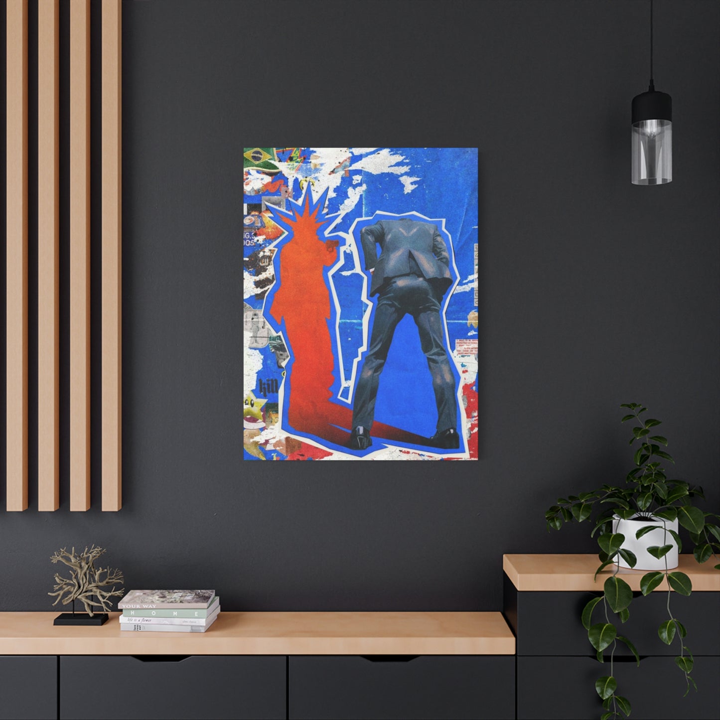 Suit Men Shadow Abstract Mixed Media Wall Art & Canvas Prints
