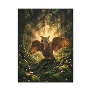 Golden Light Forest Owl Wings Wall Art & Canvas Print