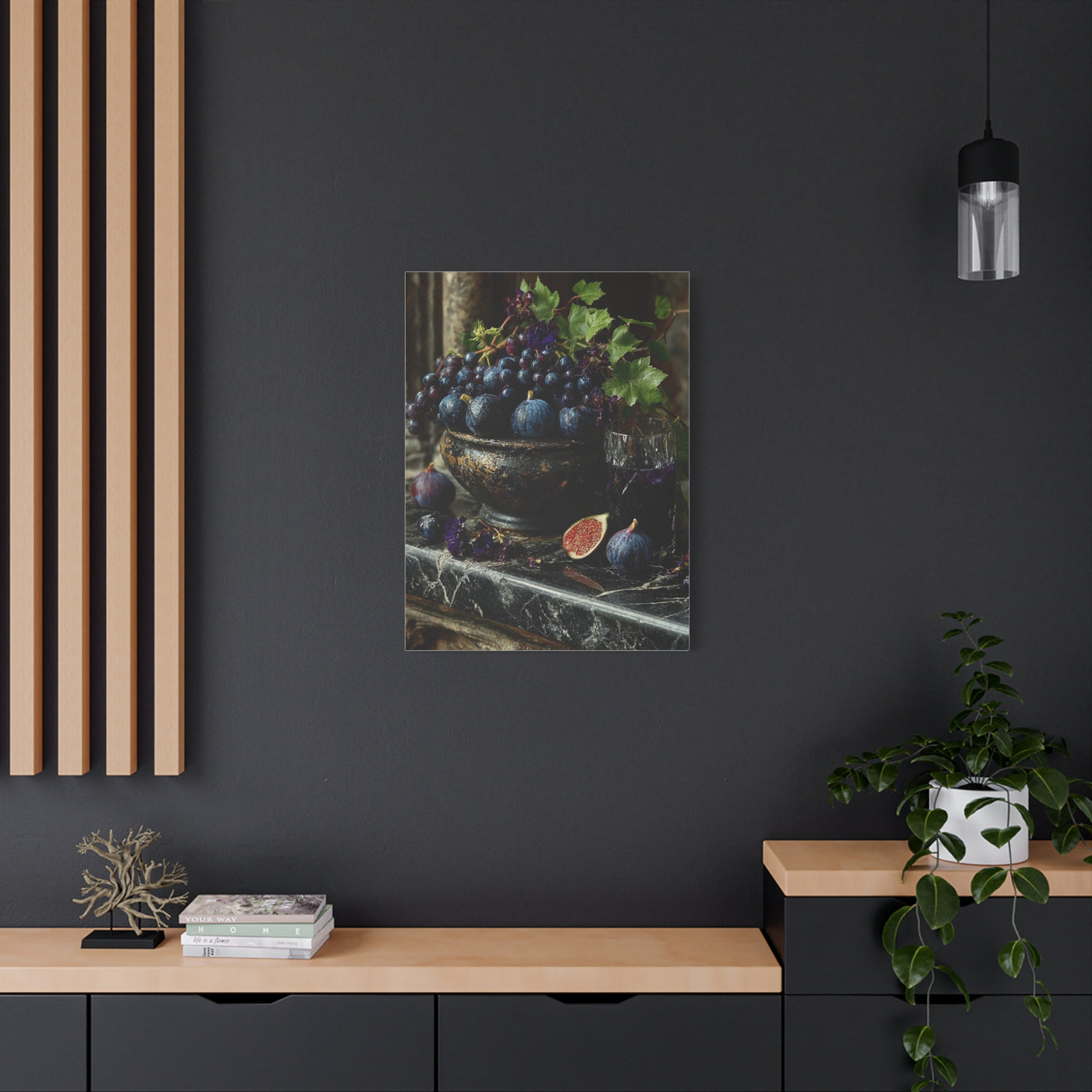Fig & Wine Rustic Still Life Wall Art & Canvas Print