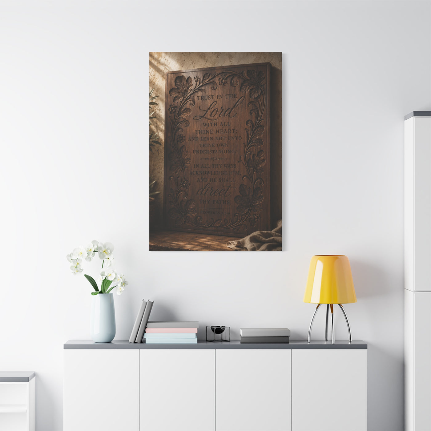 Trust in the Lord Carved Wood Plaque Wall Art & Canvas Print