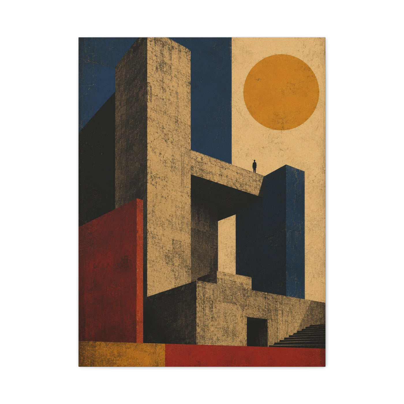 Monolithic Brutalist Architecture Study Wall Art & Canvas Print