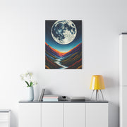Midnight Moonlit Peaks Wall Art & Canvas Print