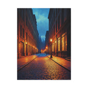 Twilight Cobblestone Street Wall Art & Canvas Prints