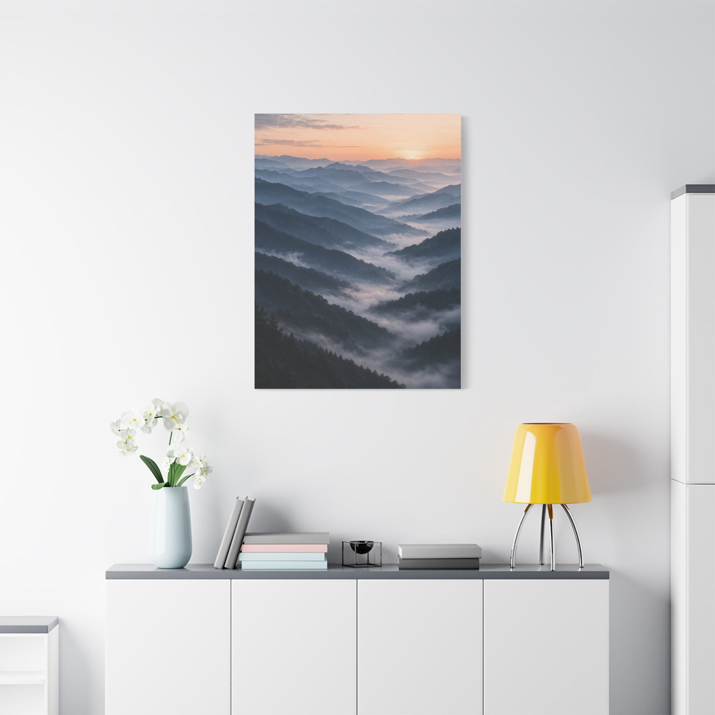 Endless Layered Mountain Ridges Dawn Wall Art & Canvas Print