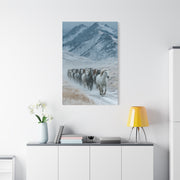 Wild Horse Herd Mountain Run Wall Art & Canvas Print