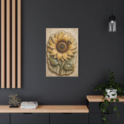 Hand-Glazed Ceramic Sunflower Plaque Wall Art & Canvas Print