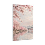 Cherry Blossom Reflection Landscape Wall Art & Canvas Print