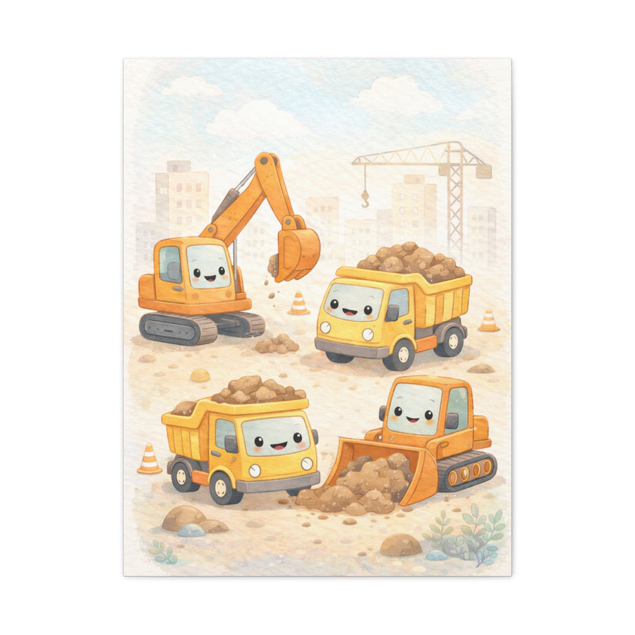 Little Builders Construction City Wall Art & Canvas Print