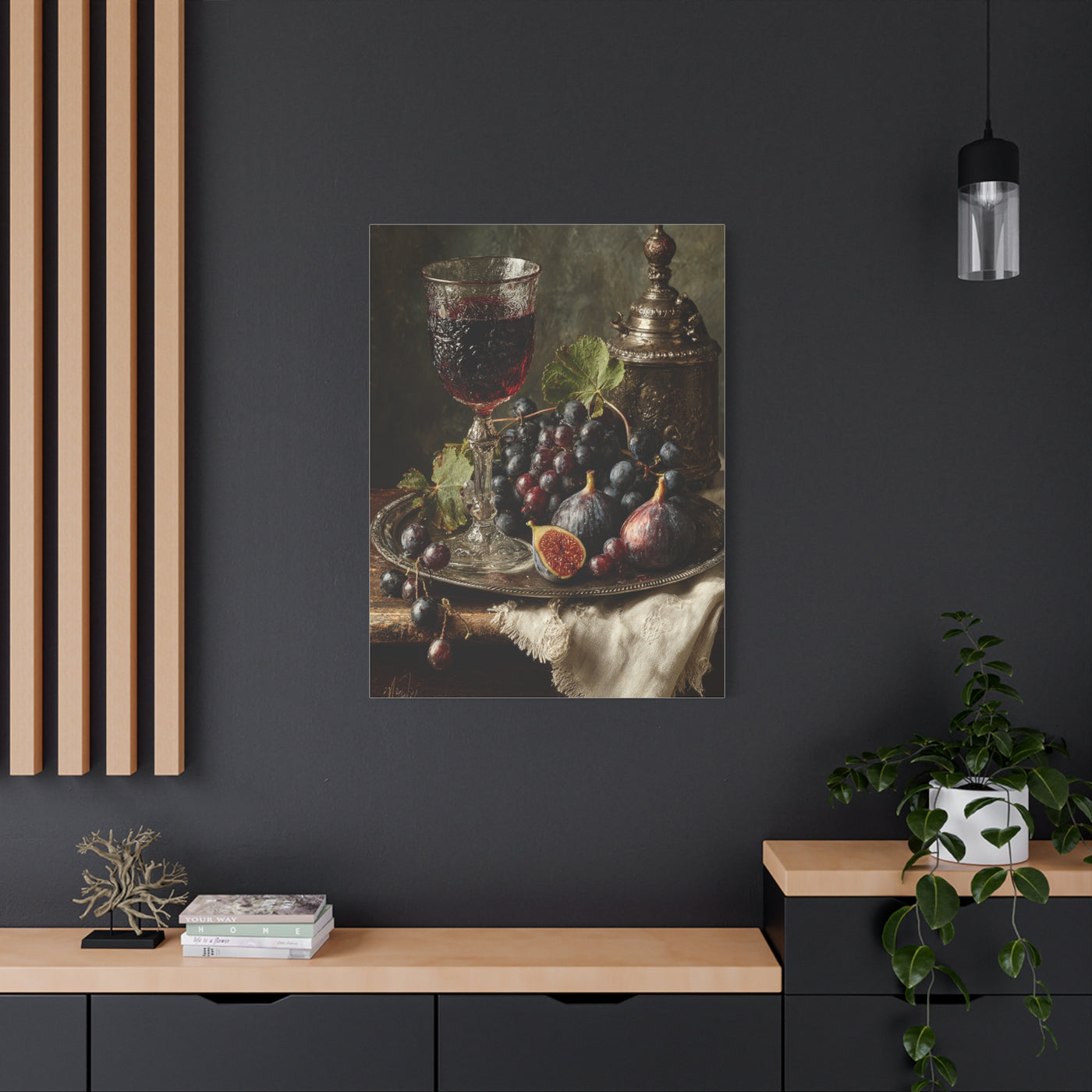 Old Master Fig and Wine Still Life Wall Art & Canvas Print