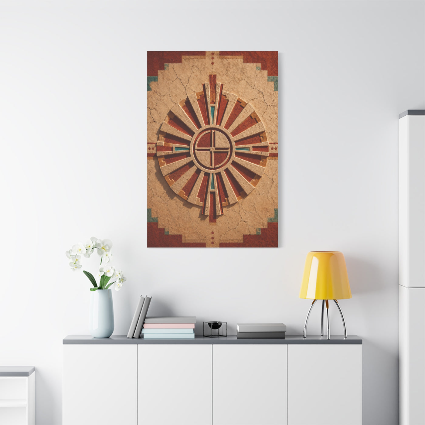 Sacred Sunburst Geometry Southwest Wall Art & Canvas Print