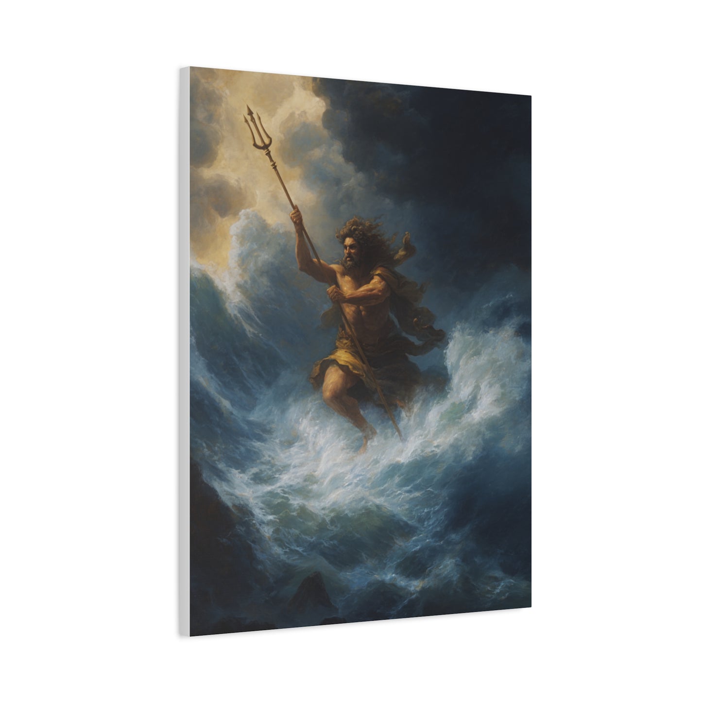 Poseidon God of the Sea Rising from the Storm Wall Art & Canvas Print