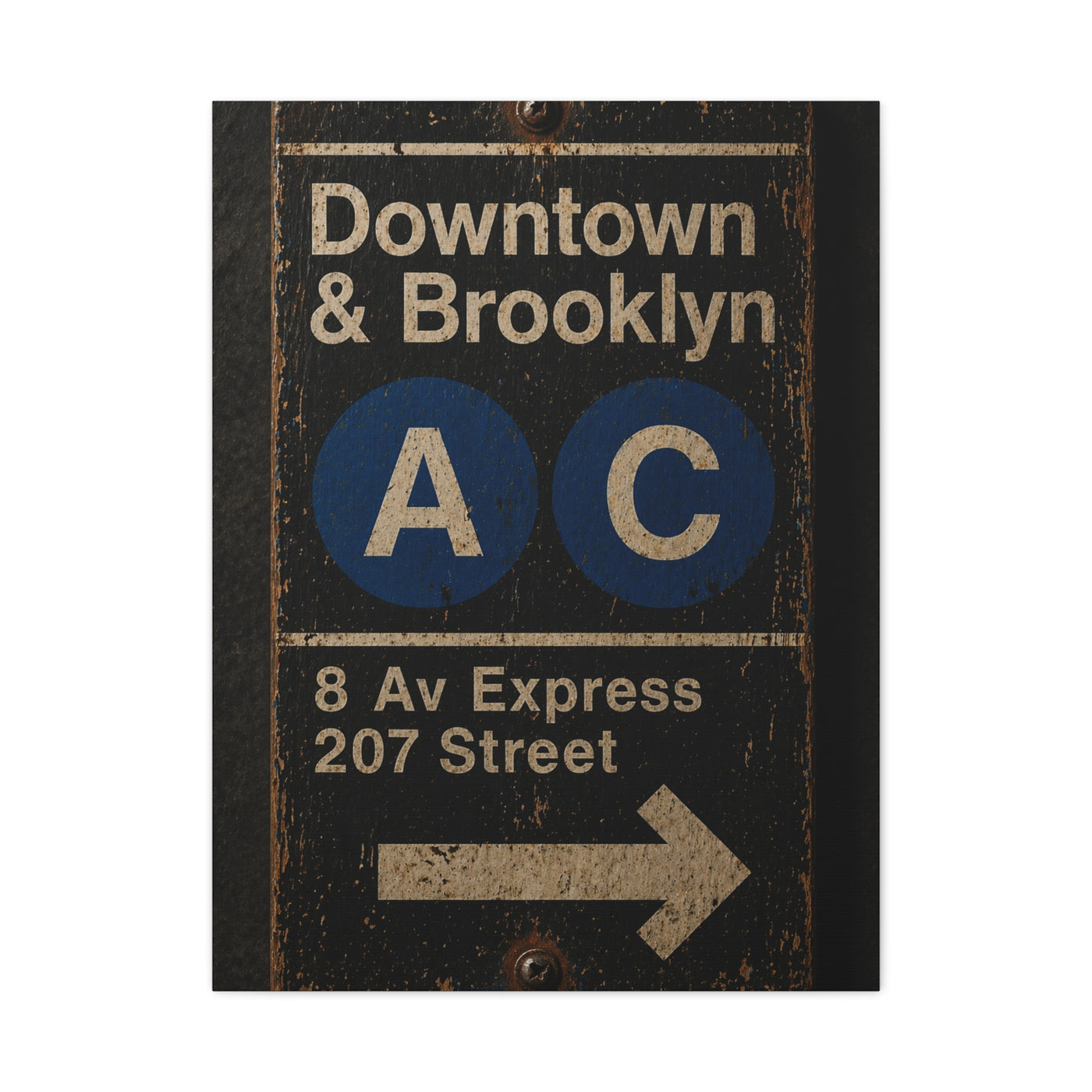 Vintage Subway Sign Industrial Wall Art & Canvas Print