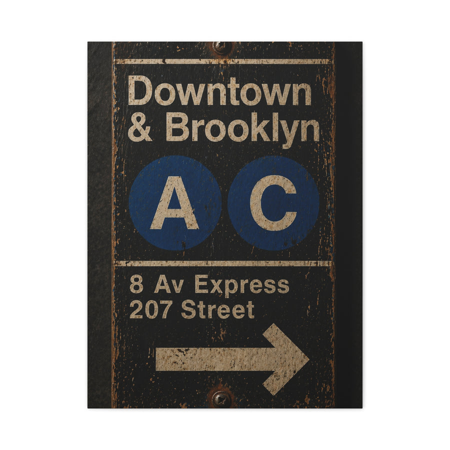 Vintage Subway Sign Industrial Wall Art & Canvas Print