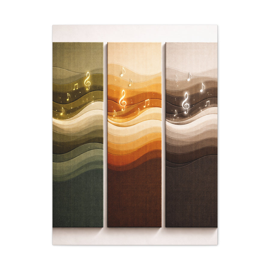 Harmonic Wave Triptych Panels Wall Art & Canvas Print