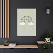 Pastel Rainbow & Clouds Nursery Wall Art & Canvas Print