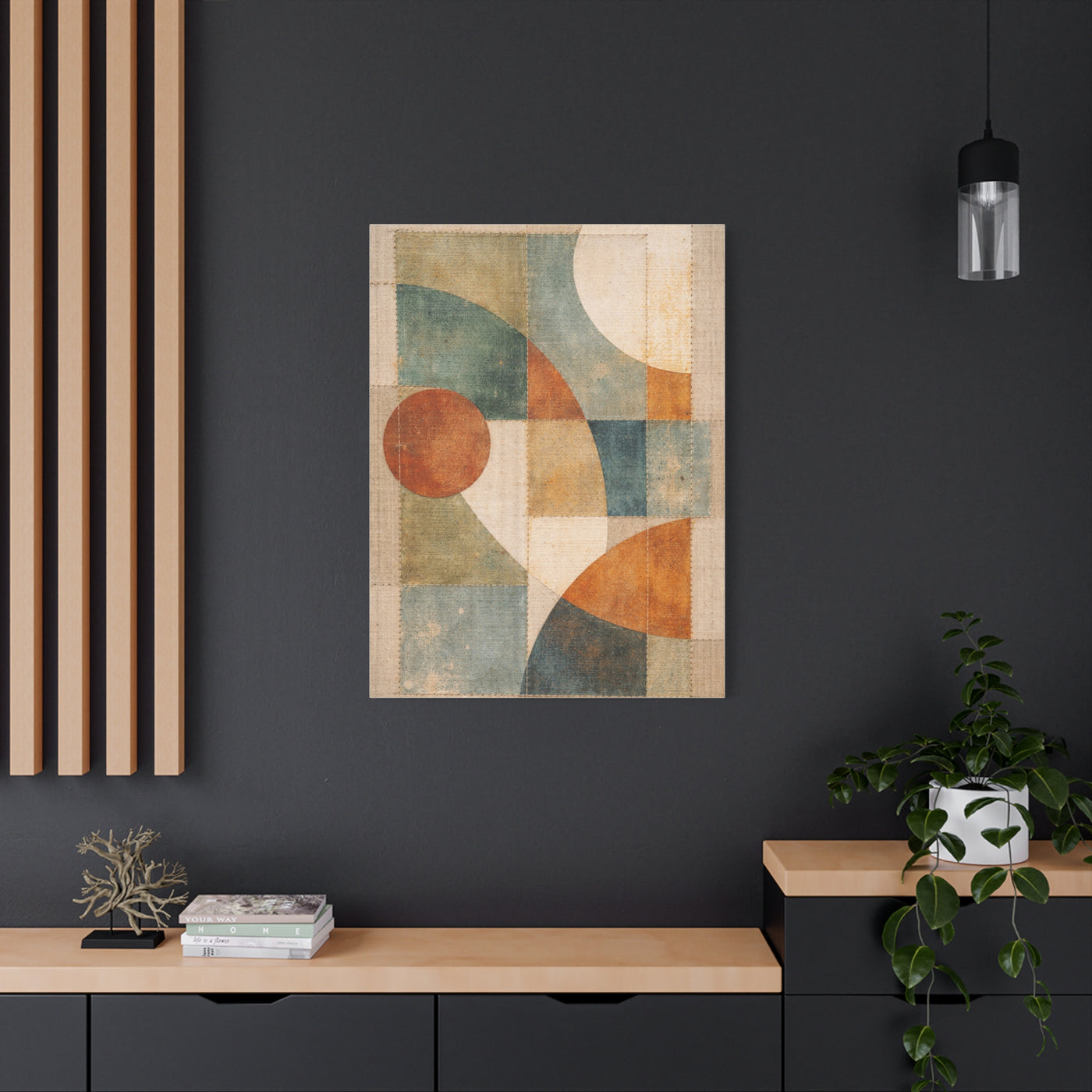 Stitched Geometric Canvas Abstraction Wall Art & Canvas Print
