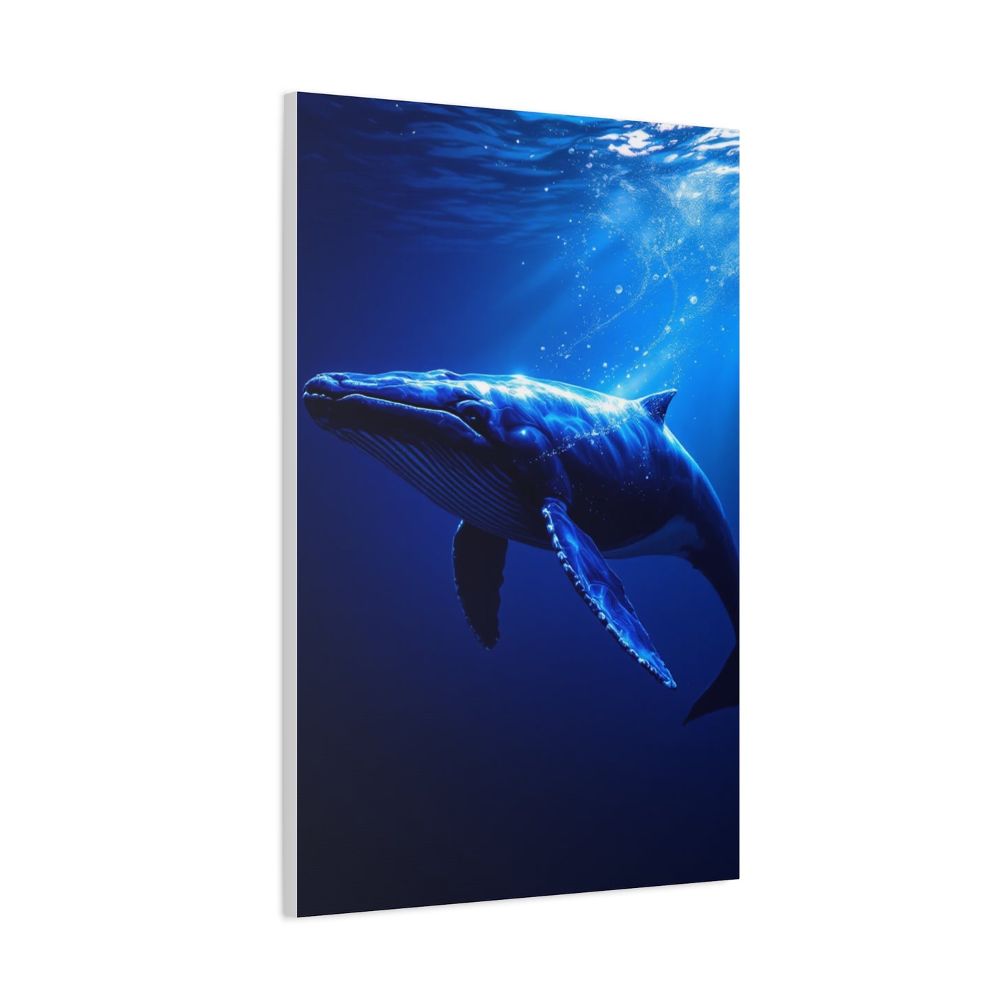 Majestic Blue Whale in Deep Ocean Light Wall Art & Canvas Prints